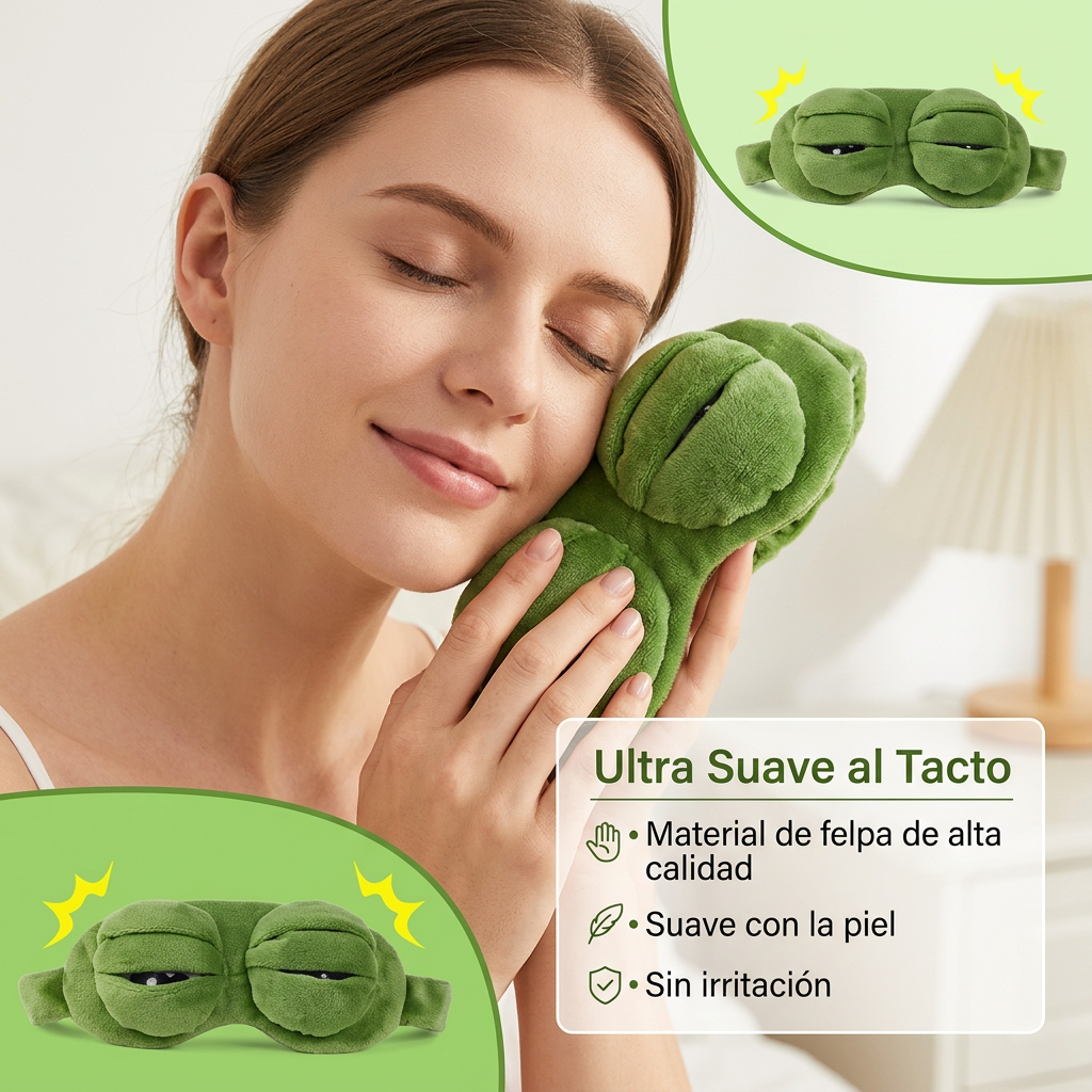 Ojos de Rana - Antifaz 3D Suave para Dormir