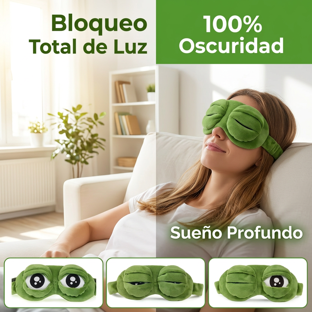 Ojos de Rana - Antifaz 3D Suave para Dormir