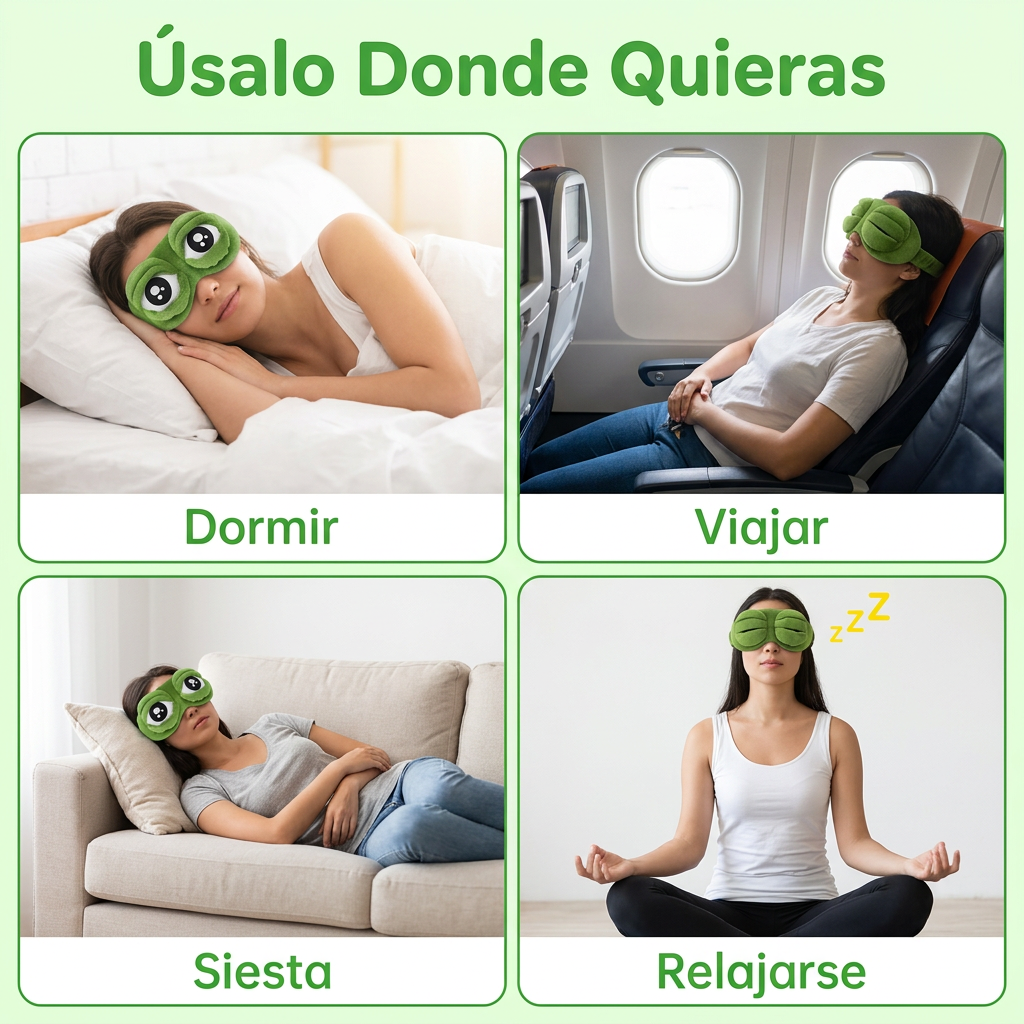 Ojos de Rana - Antifaz 3D Suave para Dormir